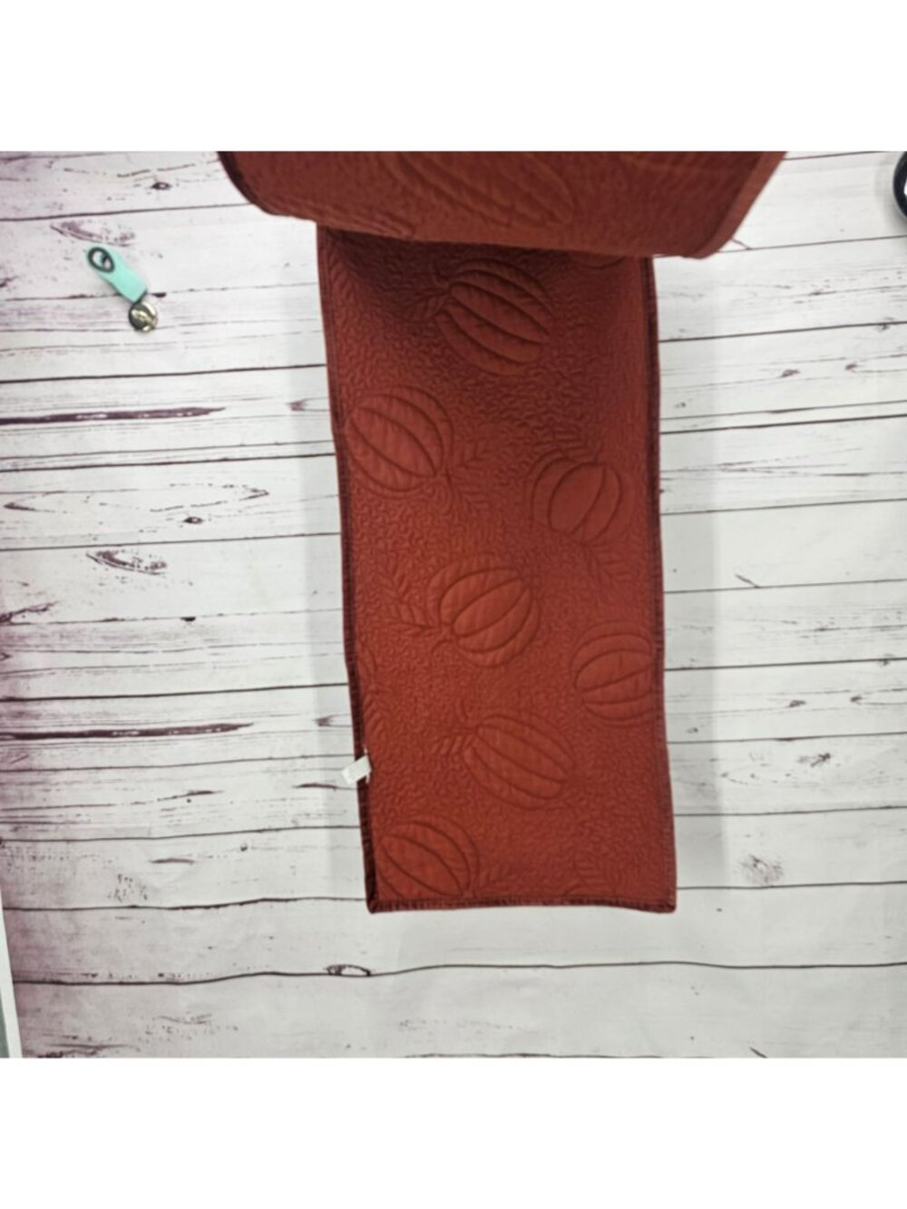 Hearth & Home Quilted Pumpkin Velvet Table Runner Burnt Orange Fall Décor 72"x14 - Picture 5 of 11